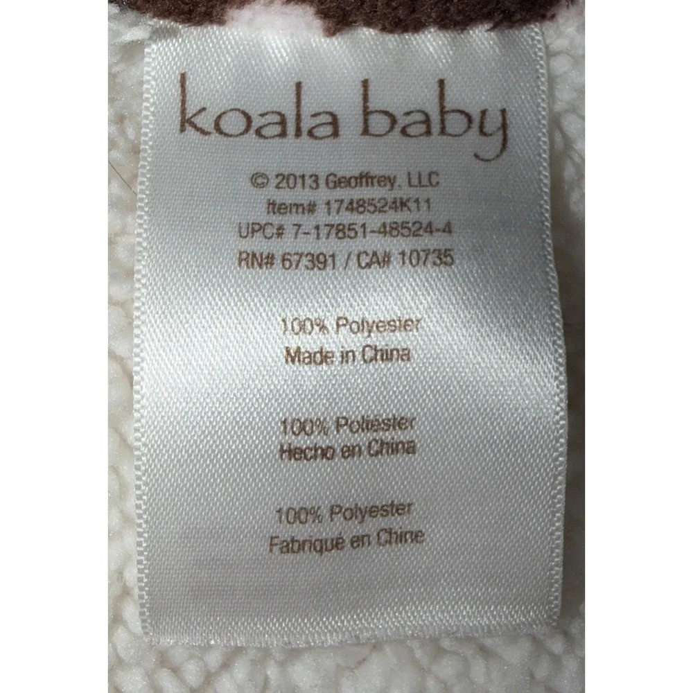 Koala Baby Pink Brown Polka Dot Border Sherpa Plush Security Blanket Lovey 40x30